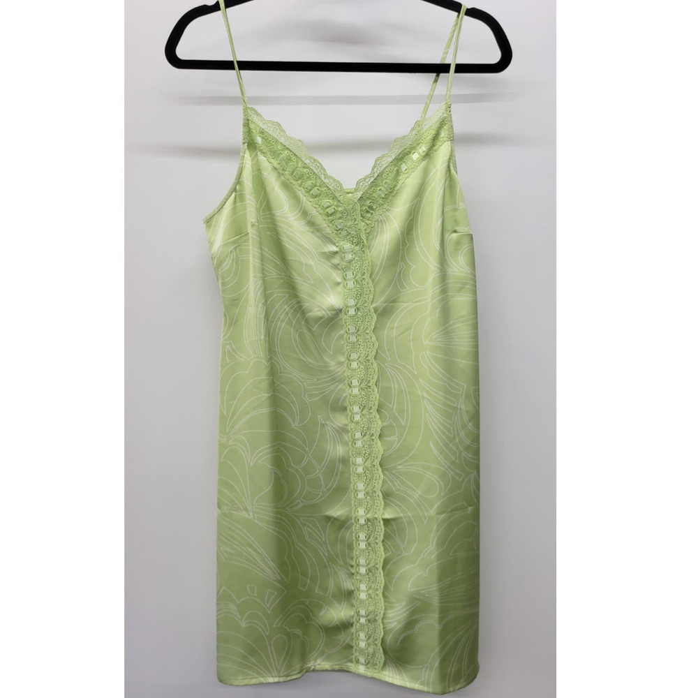 BP Nordstrom Green Satin Slip Dress